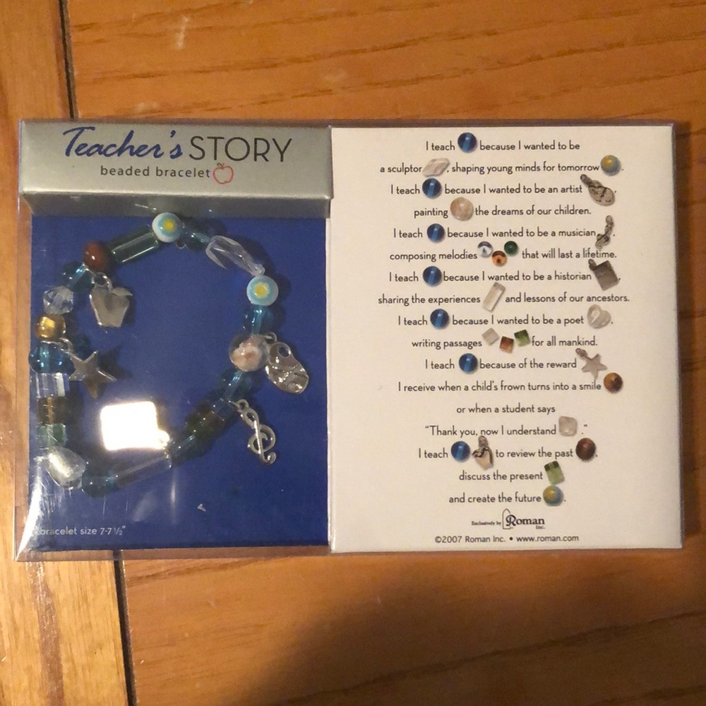 Teachers story charm bracelet